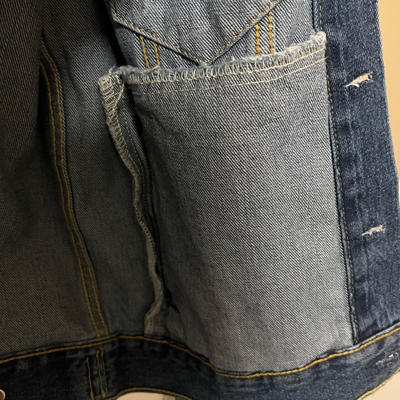 Levis Womens Ex-Boyfriend Trucker Jacket XS Blue MSRP $90 - Picture 5 of 8